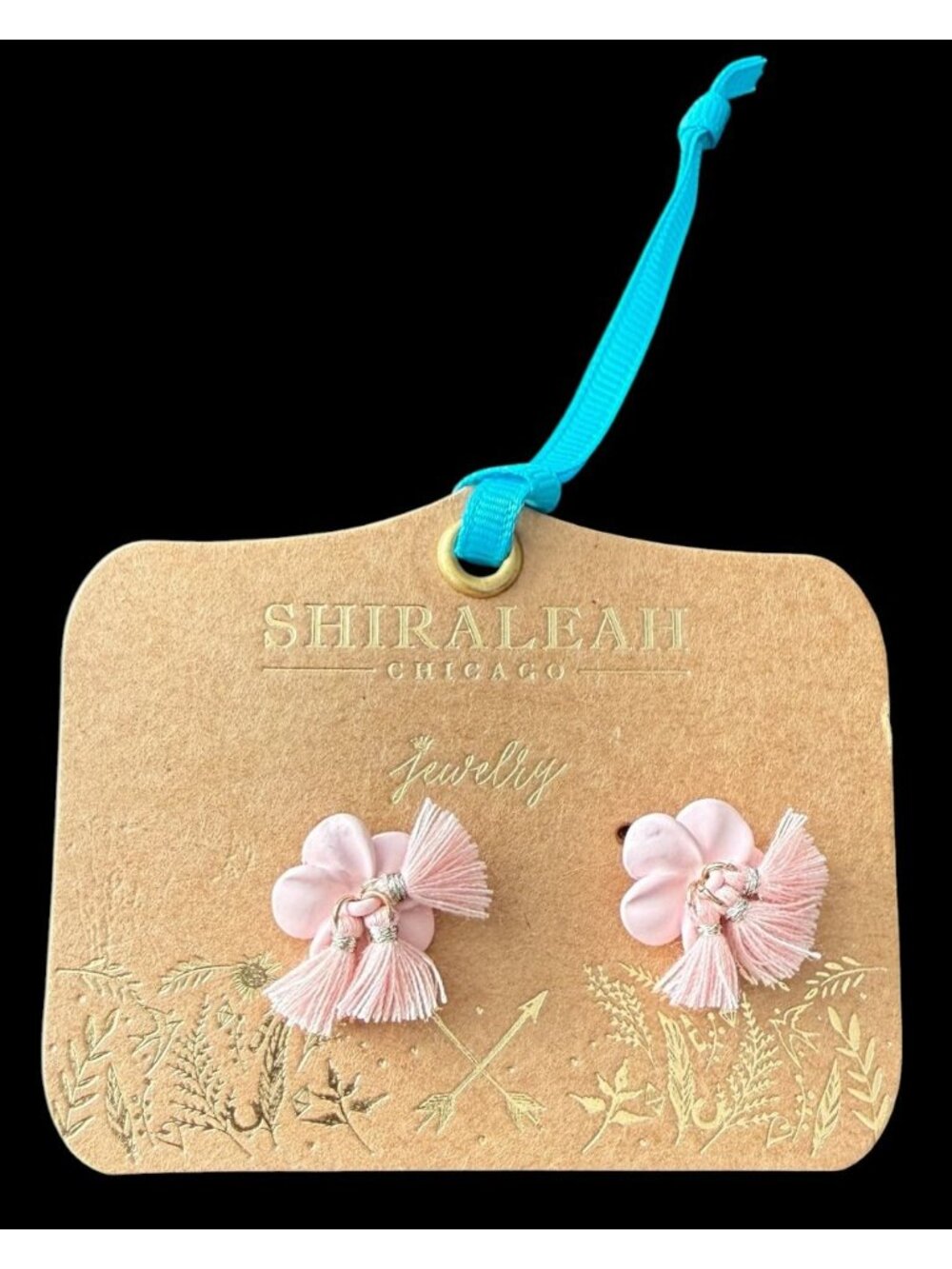 Brand New Anthropologie Shiraleah Blush Pink Fleur Earrings Tassels